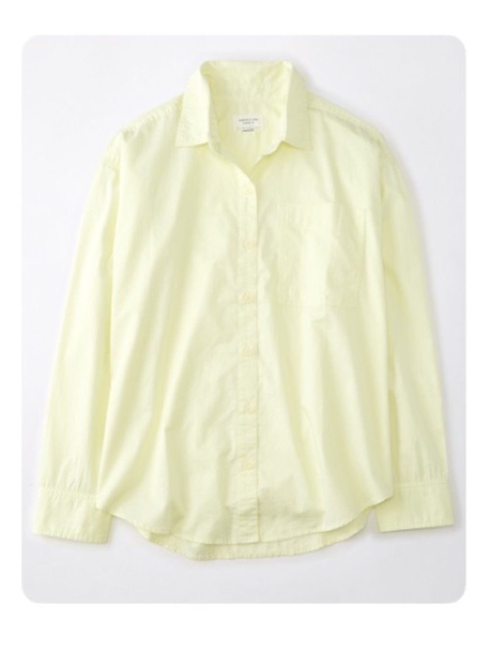 American Eagle Citron Button Down Shirt Large Summer Layering